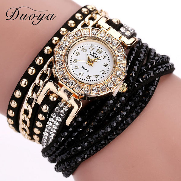 Duoya Fashion Watch Women Luxury Gold