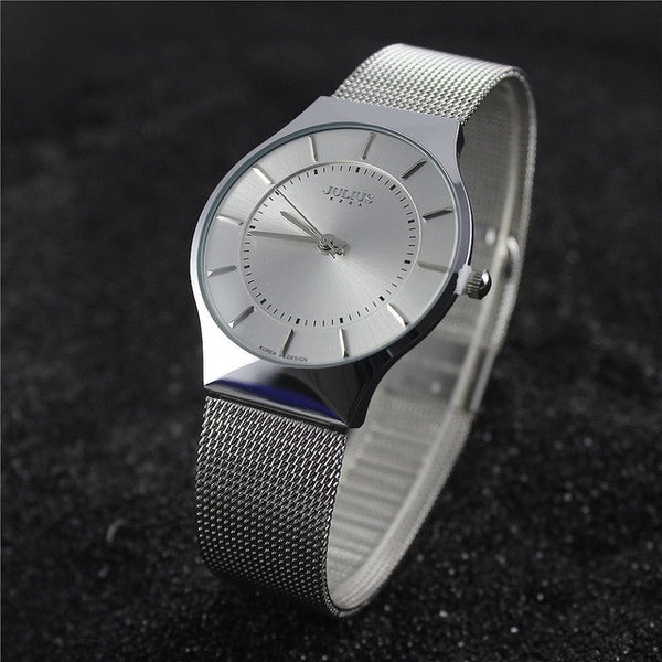 Top Brand Julius Women Watches Ultra Thin Stainless Steel Band Analog Display Quartz watch Luxury Wristwatches Relogio Feminino